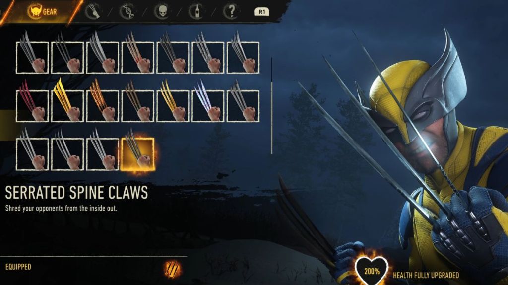Serrated Spine Claws in Marvel's Wolverine