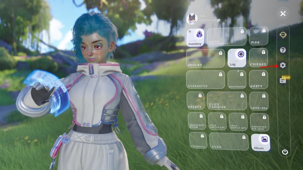 Settings option in Aniimo