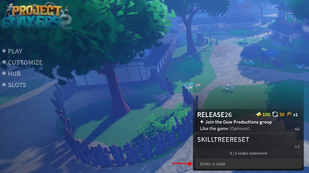 Slayers 2 codes redeem