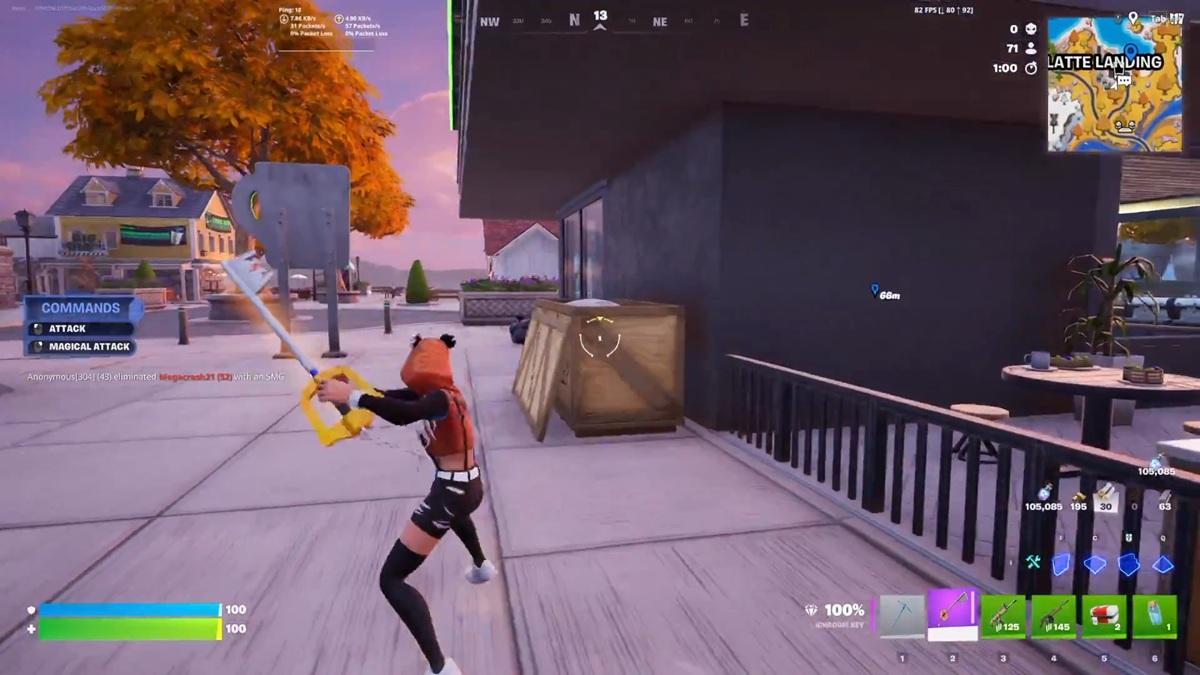 Sora Kingdom Key melee attack in Fortnite