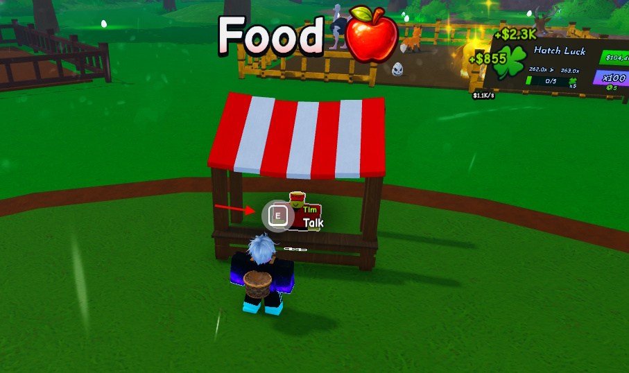 Talk to Food NPC option in Ride A Pet