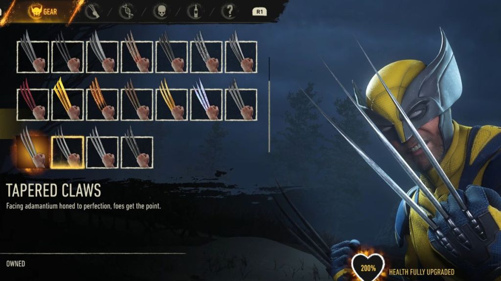 Tapered Claws in Marvel's Wolverine