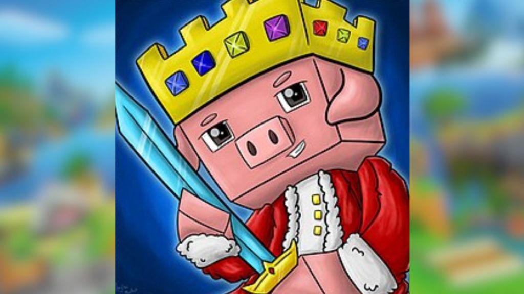 Technoblade crowned pig character