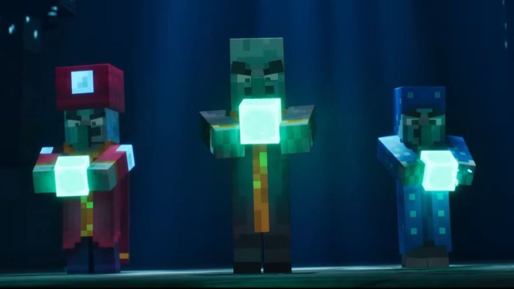 Three Illagers harnessing the power of souls from the sift dimension