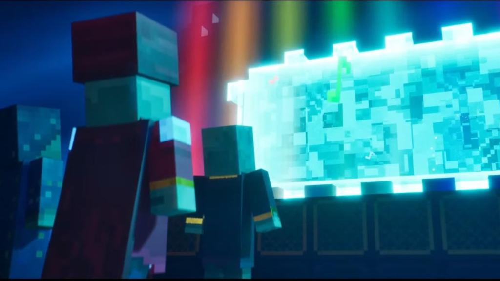 Three illagers discovering the portal to the sift dimension
