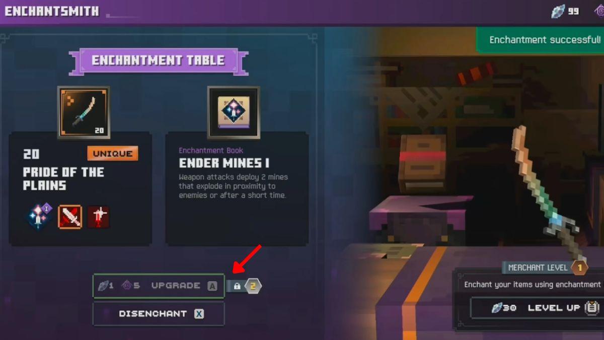 Upgrade to level up enchantments
