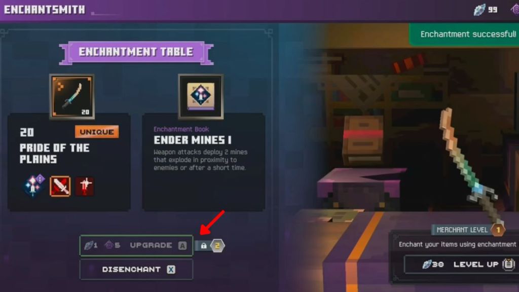 Upgrade to level up enchantments
