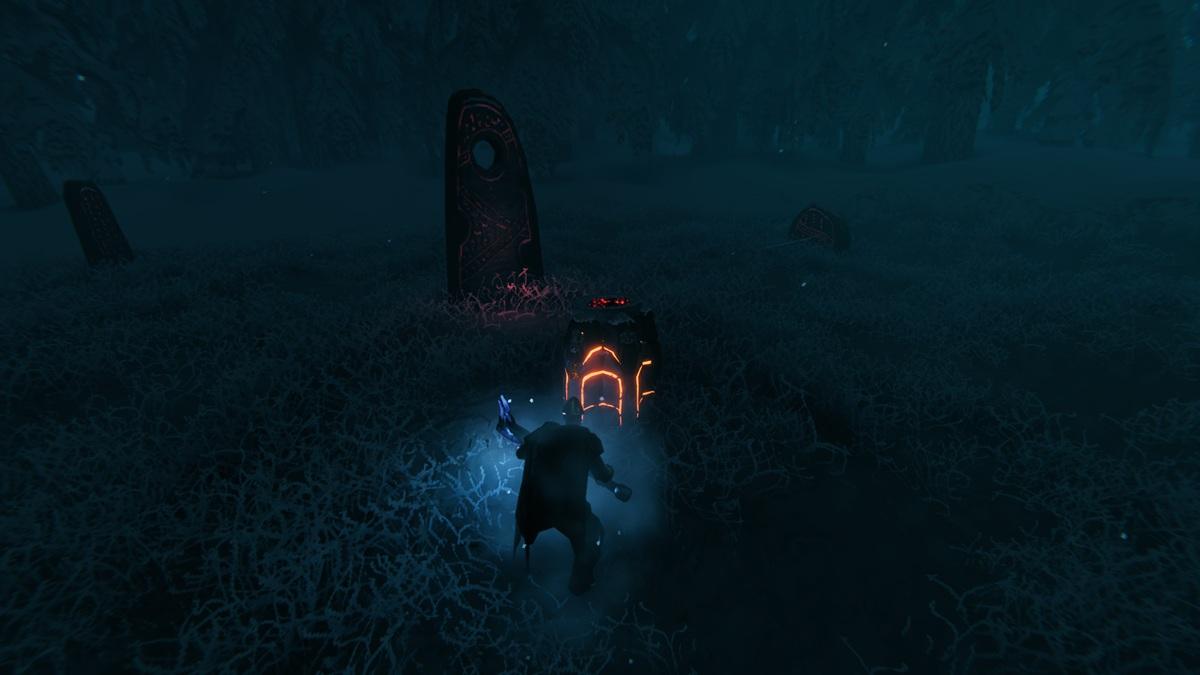 Using Memorial Coal on Ancient Altar in Valheim Deep North