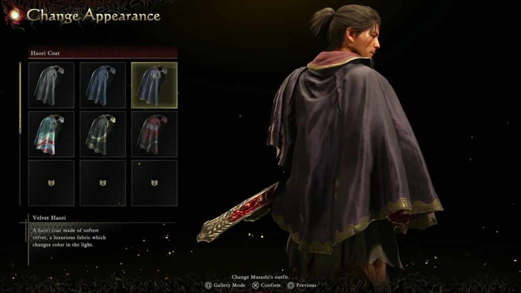 Velvet Haori Coat in Onimusha Way of the Sword