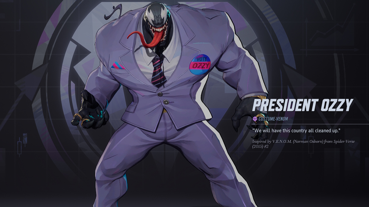 Venom President Ozzy skin in Marvel Rivals