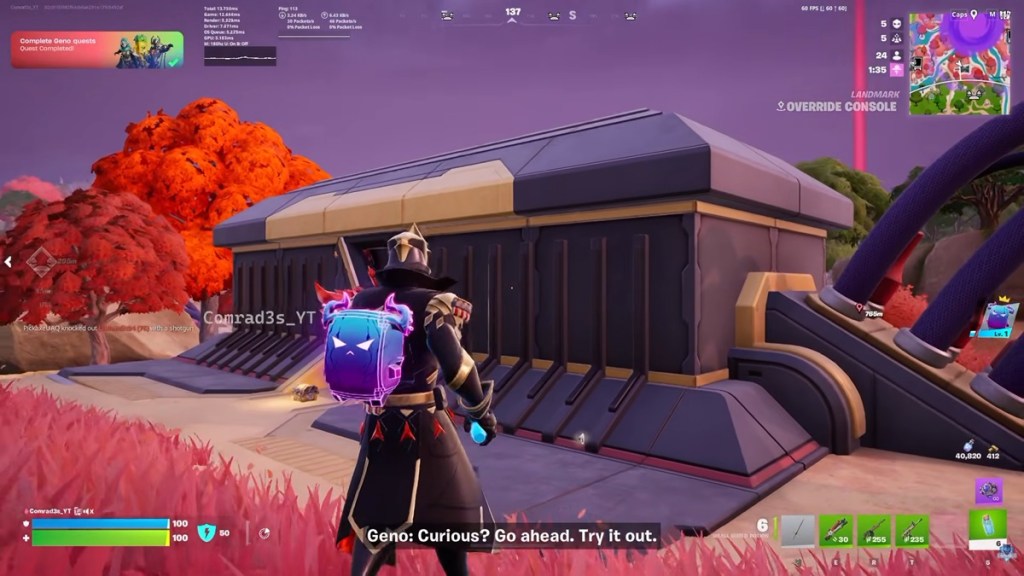 Visit a Override Console for Geno in Fortnite