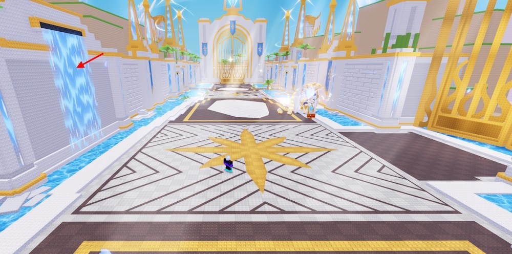 Waterfall to the secret fusion shrine in Steal an Egg