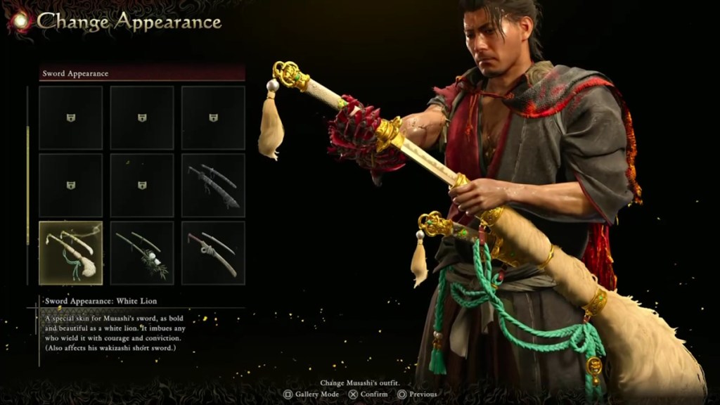 White Lion sword appearance in Onimusha Way of the Sword
