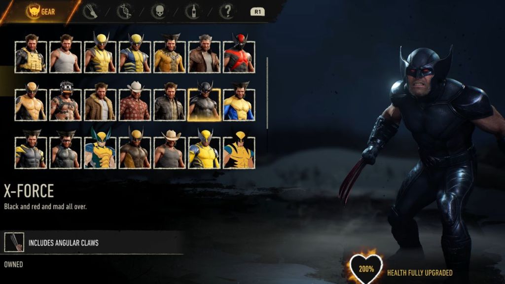 X-Force suit in Marvel's Wolverine