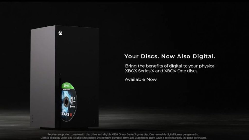 Xbox disc to digital feature available now
