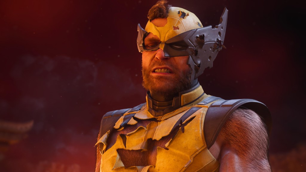 Battle-damaged Logan after his fight with Lady Deathstrike in Marvel's Wolverine.
