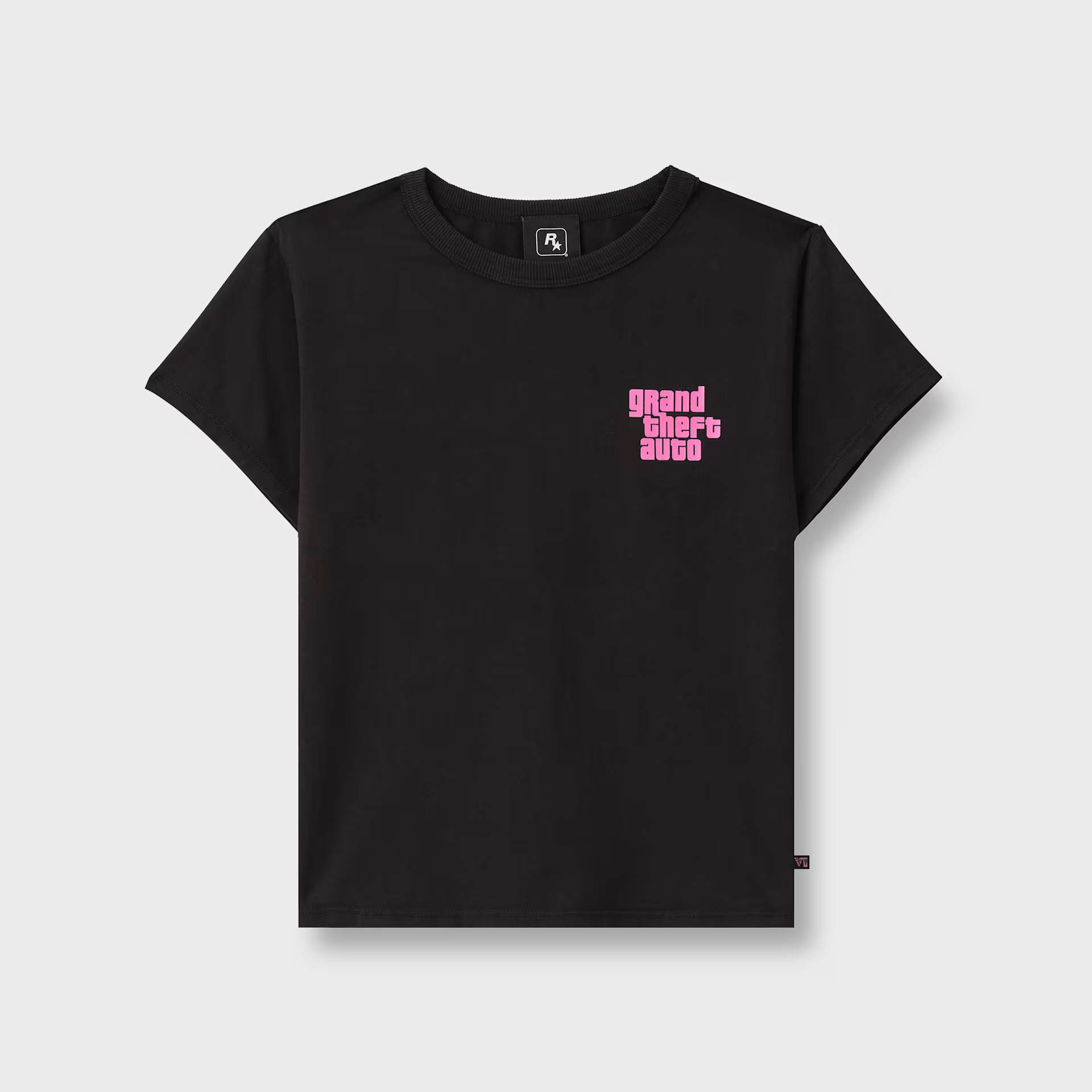 Black Grand Theft Auto VI Women&rsquo;s Cropped Baby Logo Tee
