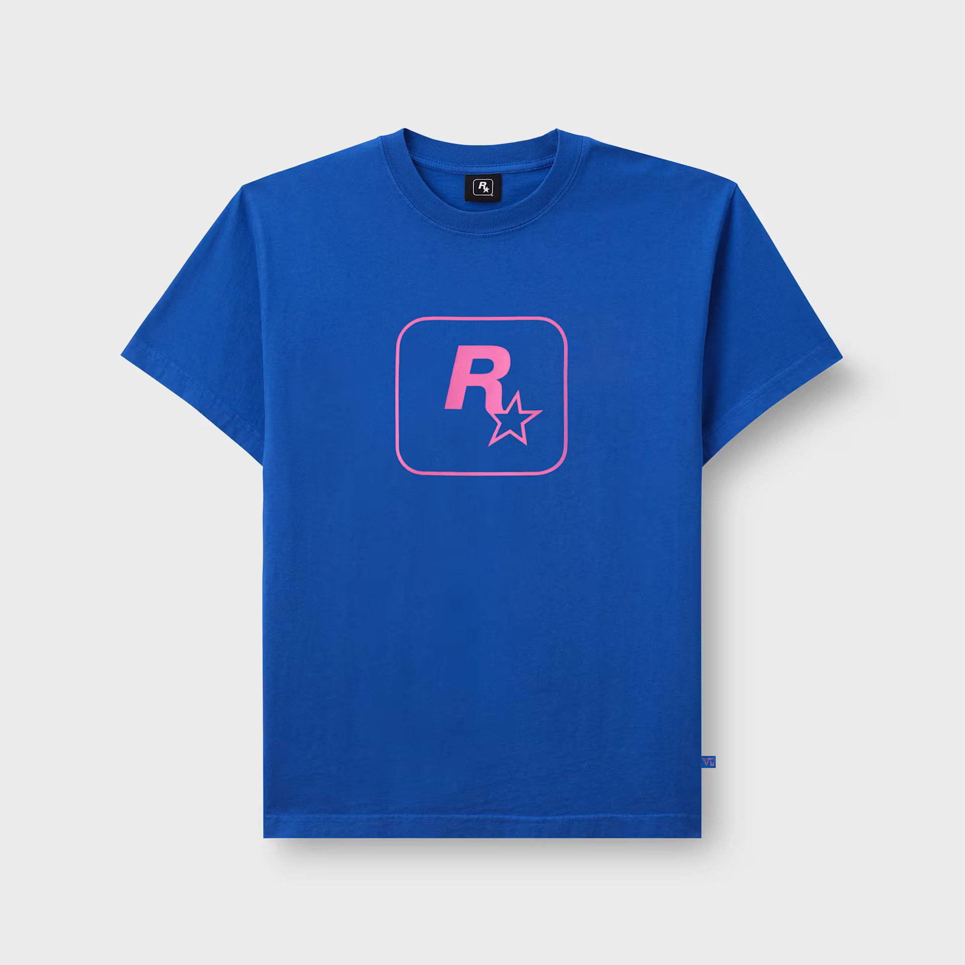 Blue Rockstar logo GTA 6 tee.