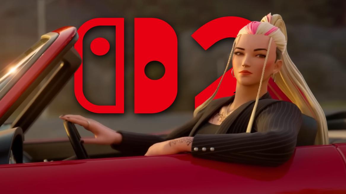 Crazy TaxiL World Tour screenshot featuring the Nintendo Switch 2 logo in the background.