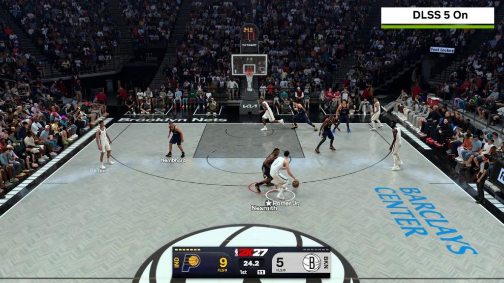 DLSS 5 On as players play on court in NBA 2K27