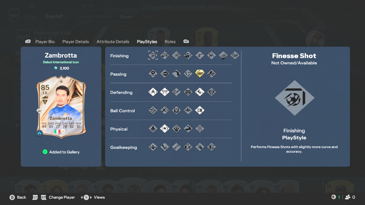 Xbox Series S screenshot of EA Sports FC 27 showing FUT playstyles