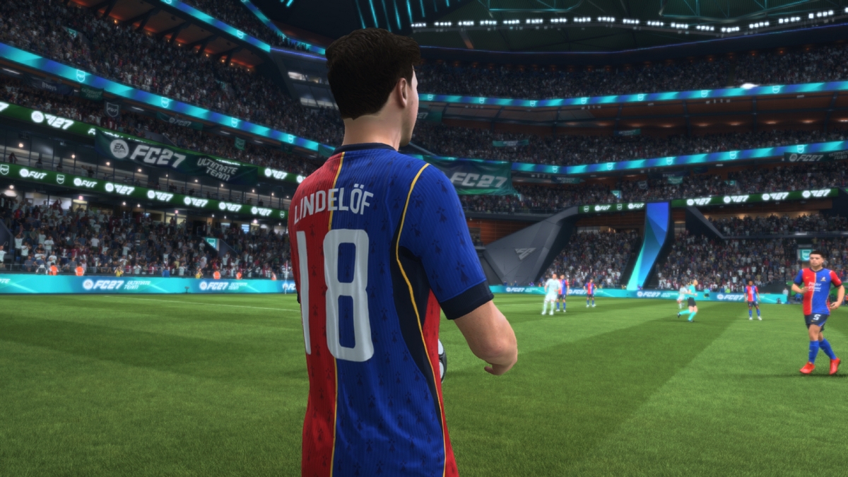 Xbox Series S screenshot of EA Sports FC 27 showing a throwing in action