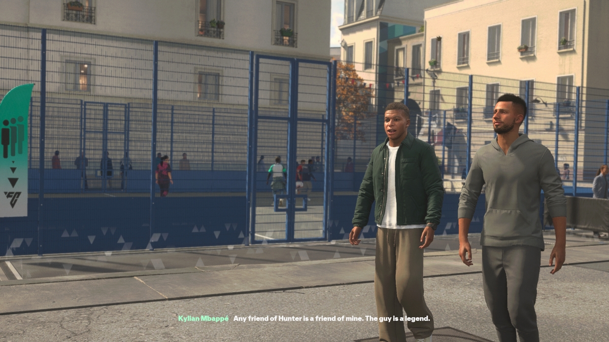 Xbox Series S screenshot of EA Sports FC 27 showing a cinematic the ground scene with kylian mbappe