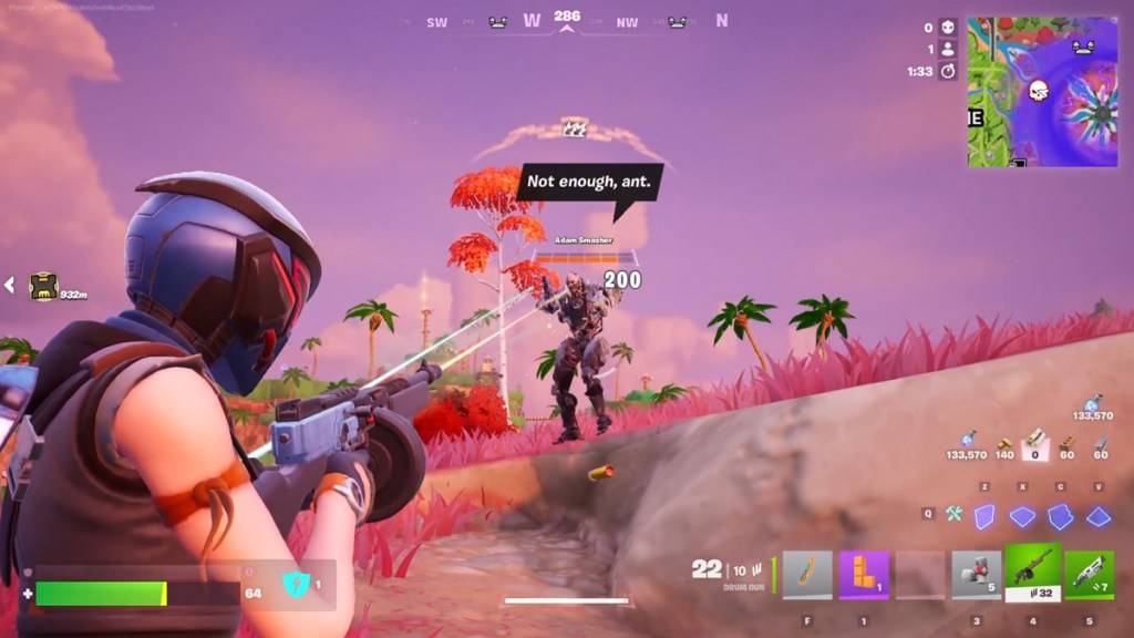 Fighting Adam Smasher boss in Fortnite
