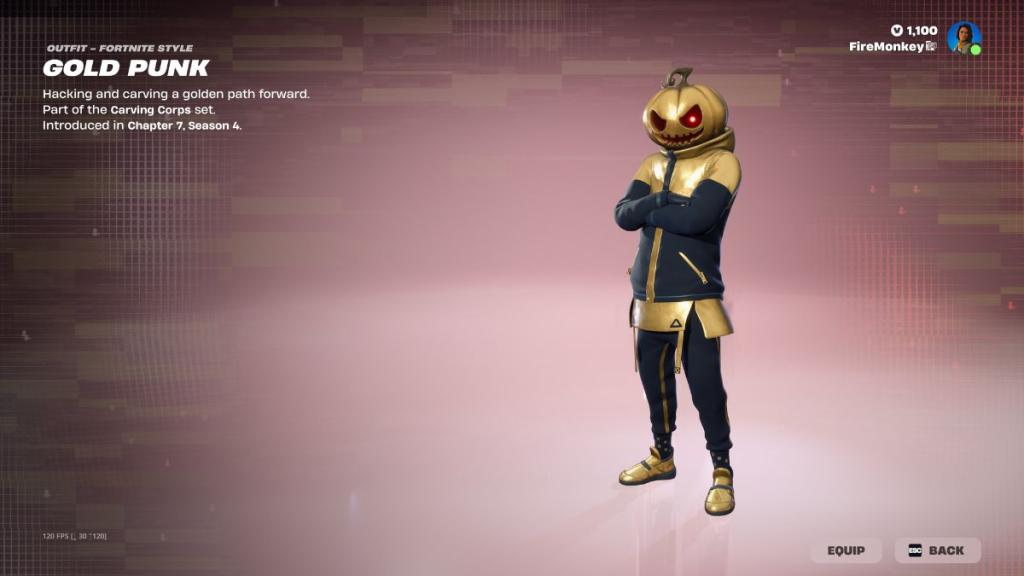 Fortnite Gold Punk Skin
