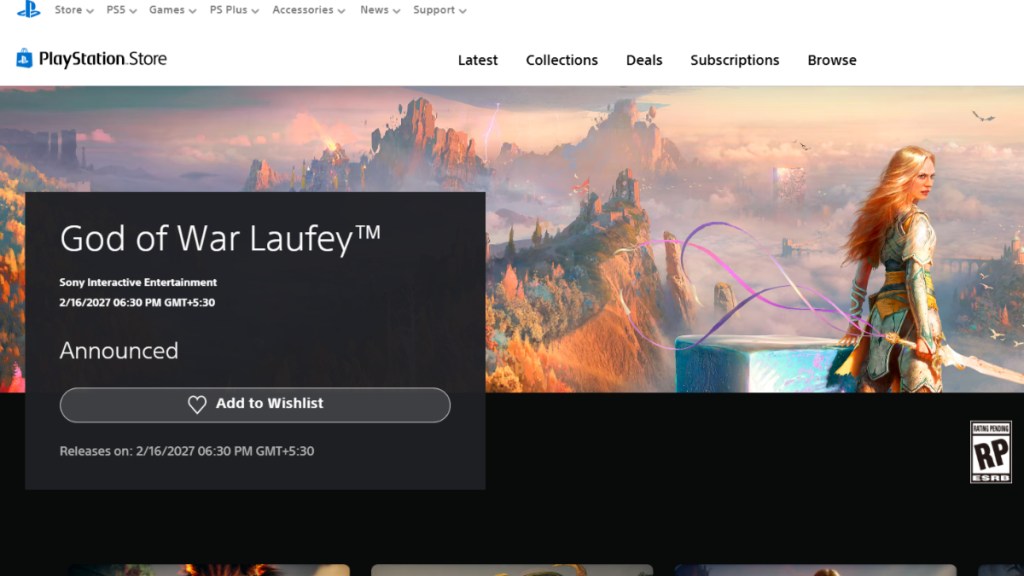 God of War Laufey's official PS Store page.