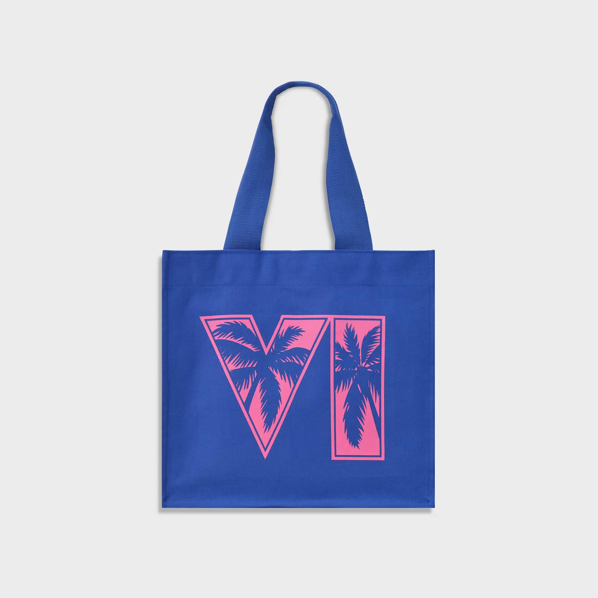 Blue and Pink Grand Theft Auto VI Canvas Tote
