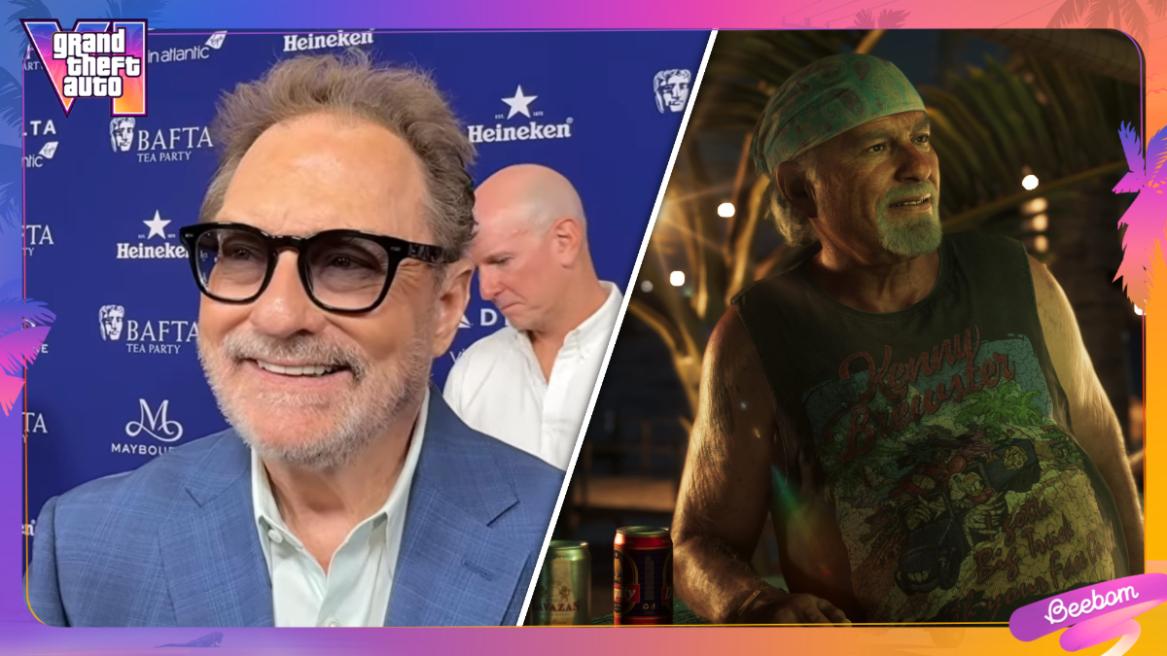 Stephen Root at the BAFTA TV Tea Party (left), Brian Heder in GTA 6.