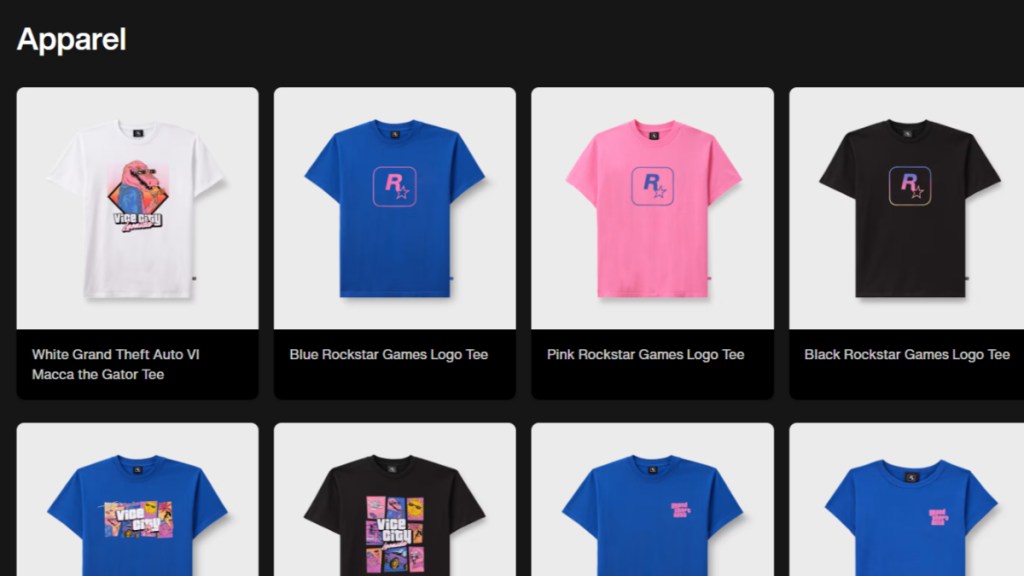 Official Rockstar merch store with the GTA 6 apparel.