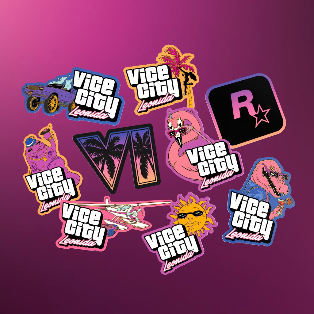 GTA 6 Leonida Keys Premium Stickers in Stash Bag.