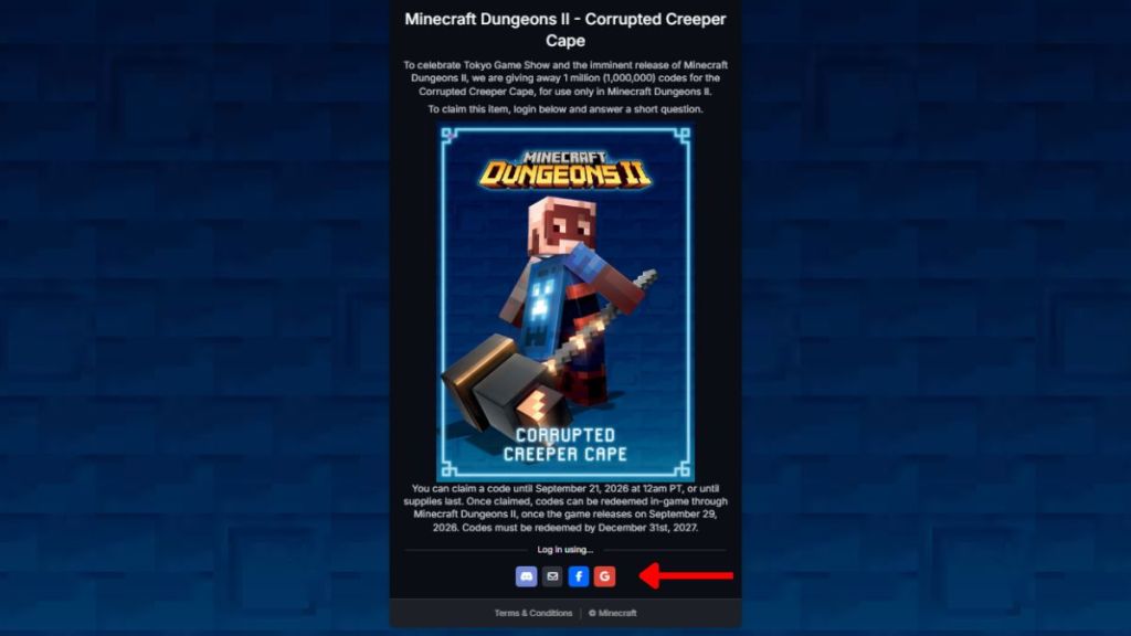 how to claim the minecraft dungeons 2 corrupted creeper cape