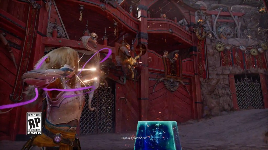 Laufey using her Serpent Bow weapon in God of War Laufey.