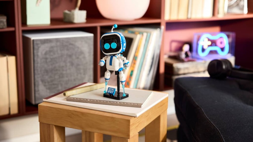 LEGO Astro Bot set on a tabletop.