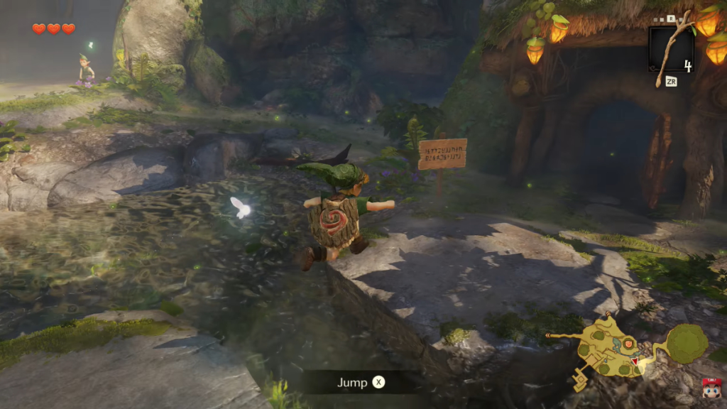 Link jumping in The Legend of Zelda: Ocarina of Time Remake gameplay reveal.