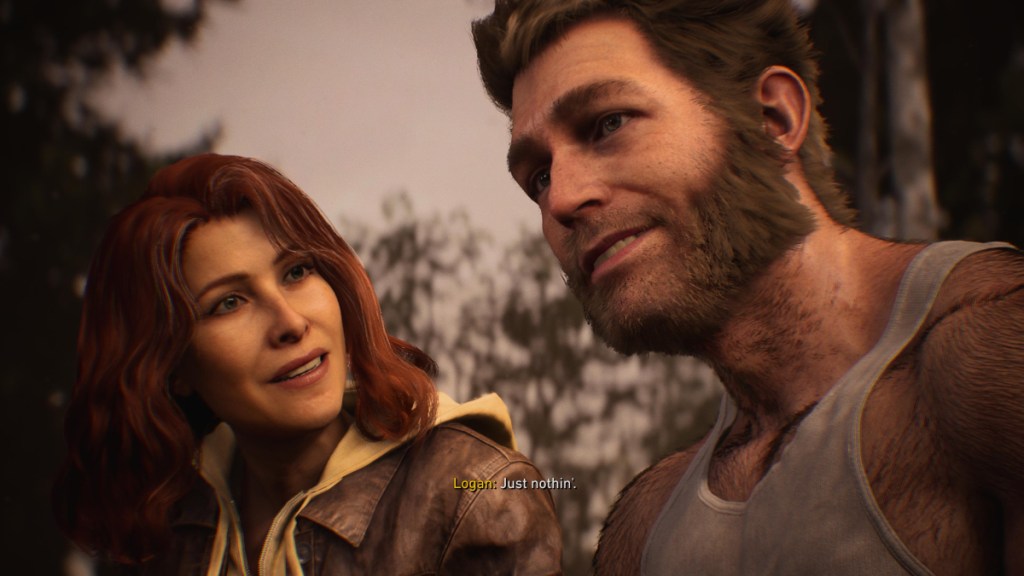 Logan and Jean Grey in Marvel's Wolverine.