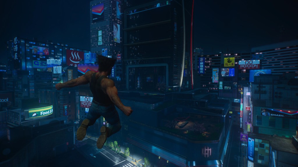 Logan jumping across Japan in Marvel's Wolverine.