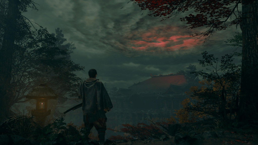 Musashi at the Kiyomizu-dera Temple in Onimusha: Way of the Sword.