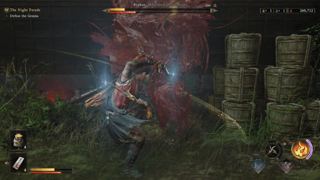 Musashi killing Genma in Onimusha: Way of the Sword.