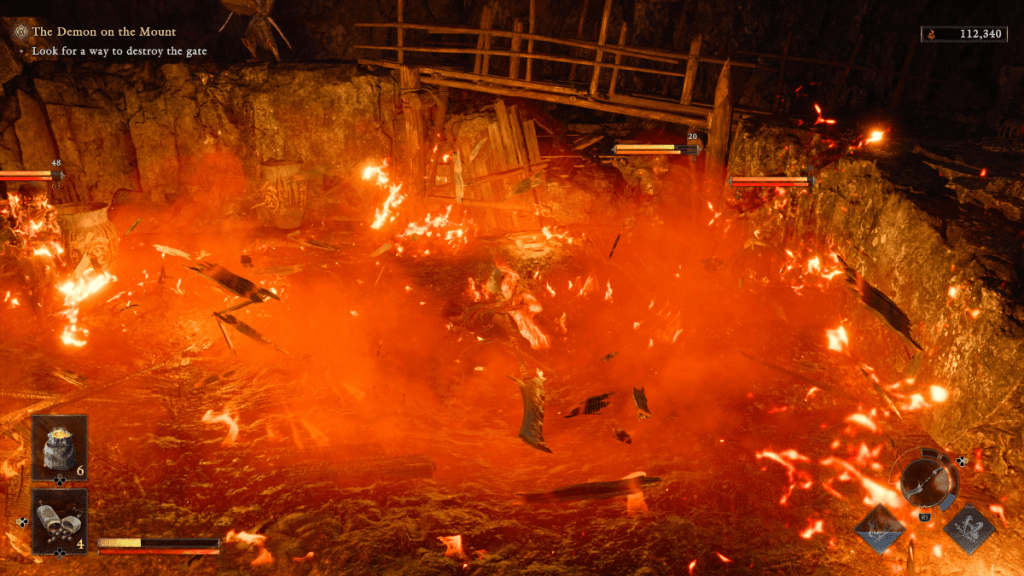Musashi using the Wind-Whipper in Onimusha: Way of the Sword.