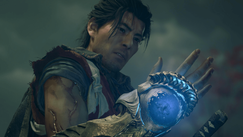 Musashi with the Oni Gauntlet in Onimusha: Way of the Sword.