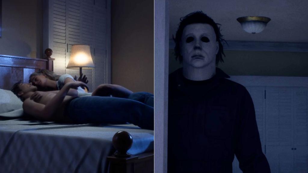 Myers stalking couple in Halloween
