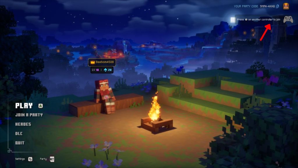 play couch co-op in Minecraft Dungeons 2
