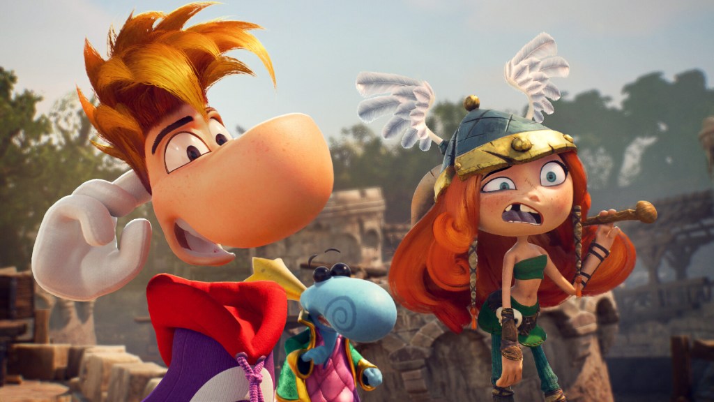 Rayman Legends Retold screenshot featuring Rayman and Barbara.