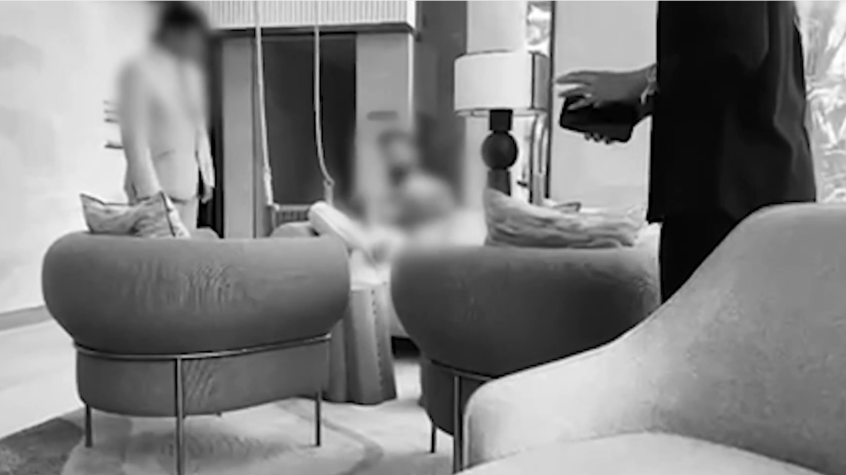 Team RICOCHET serving the legal notice to Cronus' North American distributor in official black-and-white footage with faces blurred.