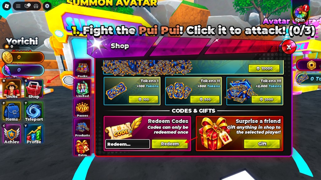redeem Anime Avatar Fighting codes