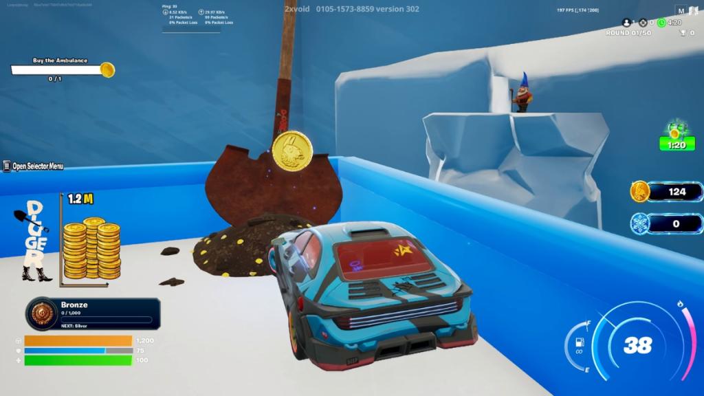 Winter Rockets vs Cars Digger Collab in Fortnite